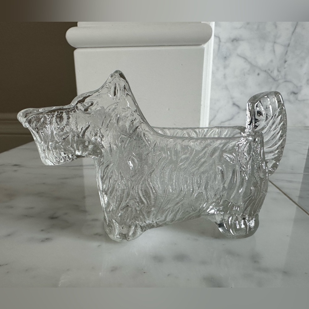 Vintage Glass Scotty Dog Decor